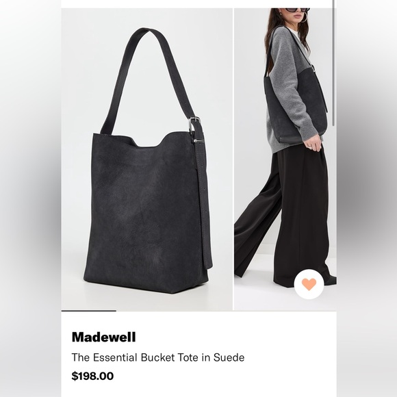 Madewell The Essential Bucket Tote in Suede - Picture 2 of 15